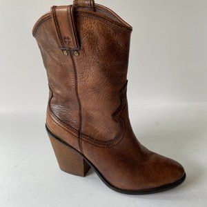 Lucky Brand ELLE Western Distressed Booties - 7.5